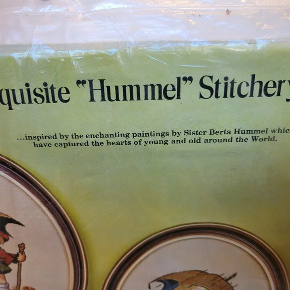 Vintage Hummel Crewel Stitchery Kit 0364 Umbrella Kids Paragon Needlecraft NEW - Picture 5 of 6